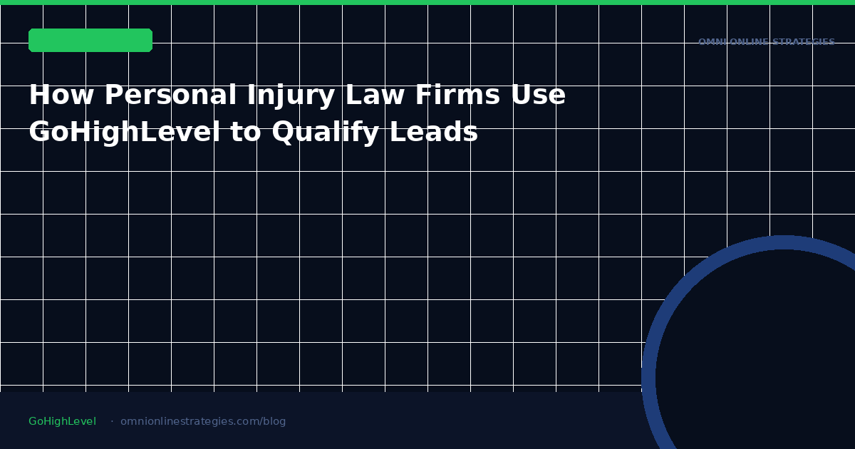 How Personal Injury Law Firms Use GoHighLevel to Qualify Leads Before They Reach an Attorney