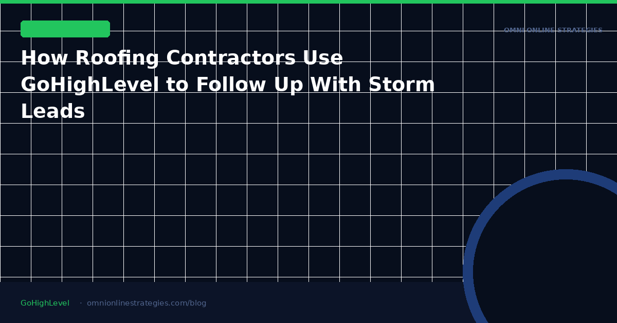 How Roofing Contractors Use GoHighLevel to Follow Up With Storm Leads Before Competitors Do