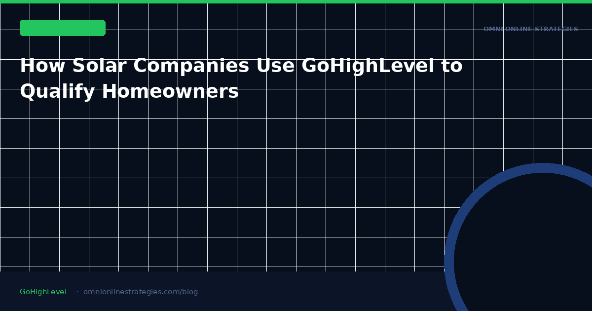 How Solar Companies Use GoHighLevel to Qualify Homeowners Before the First Sales Call