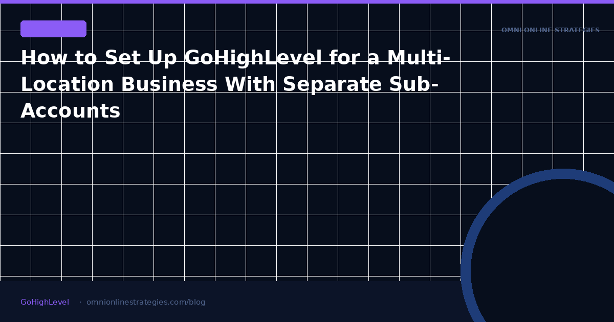 How to Set Up GoHighLevel for a Multi-Location Business With Separate Sub-Accounts