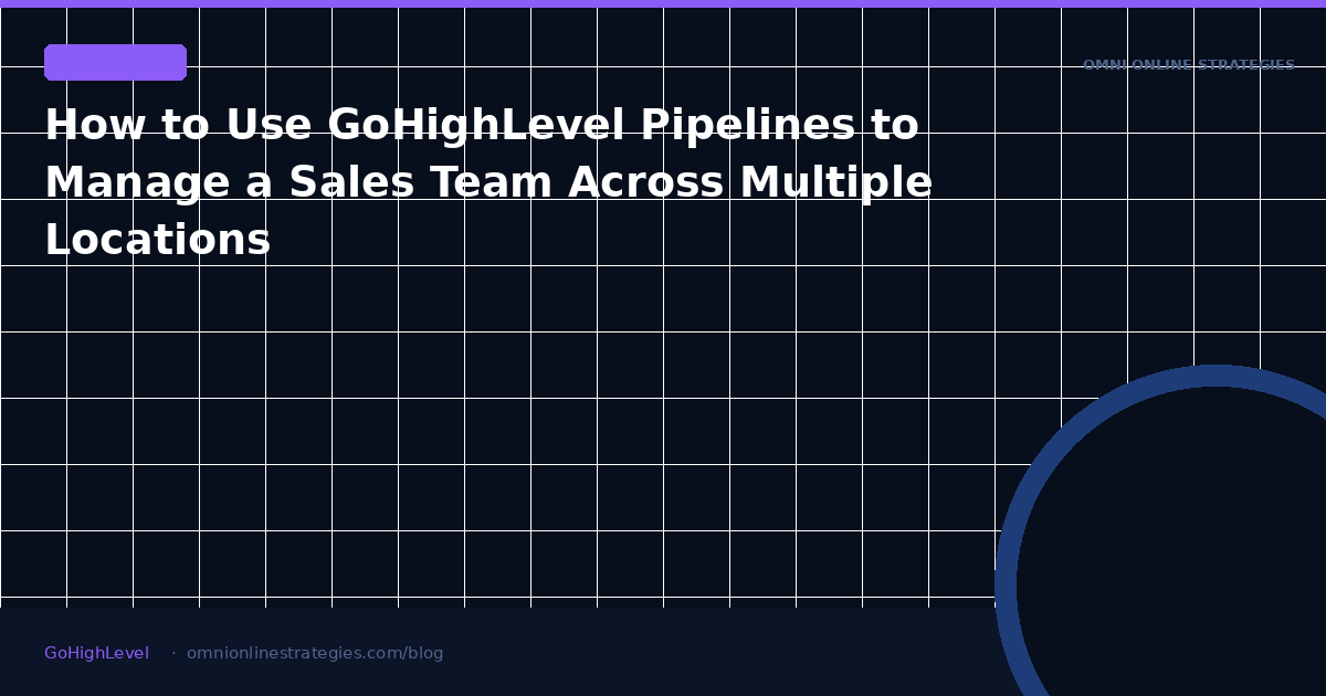 How to Use GoHighLevel Pipelines to Manage a Sales Team Across Multiple Locations
