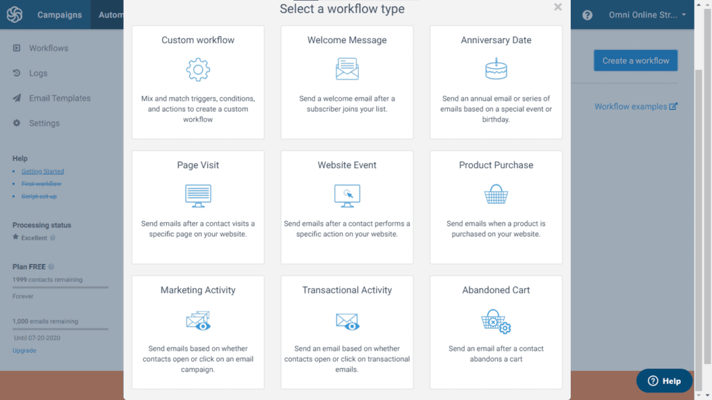 Select a Workflow Type