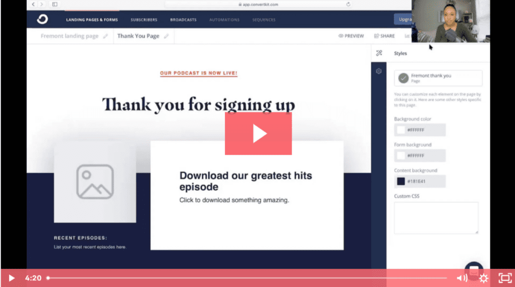 ConvertKit demo video free plan