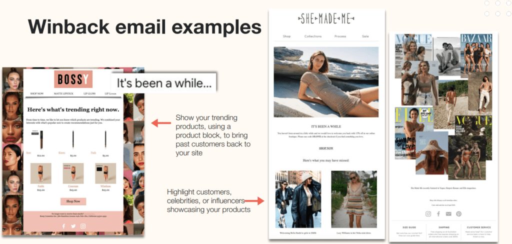 Winback email examples