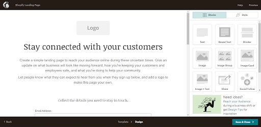 Edit landing page Mailchimp