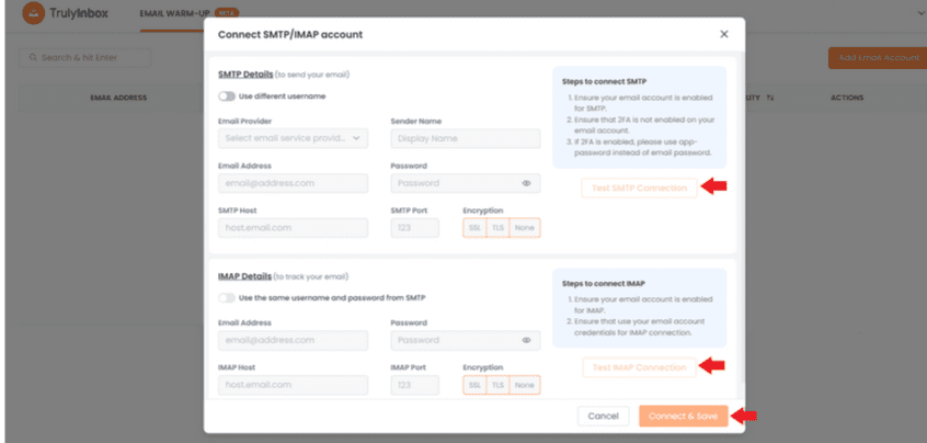 SMTP/IMAP option on Truly Inbox